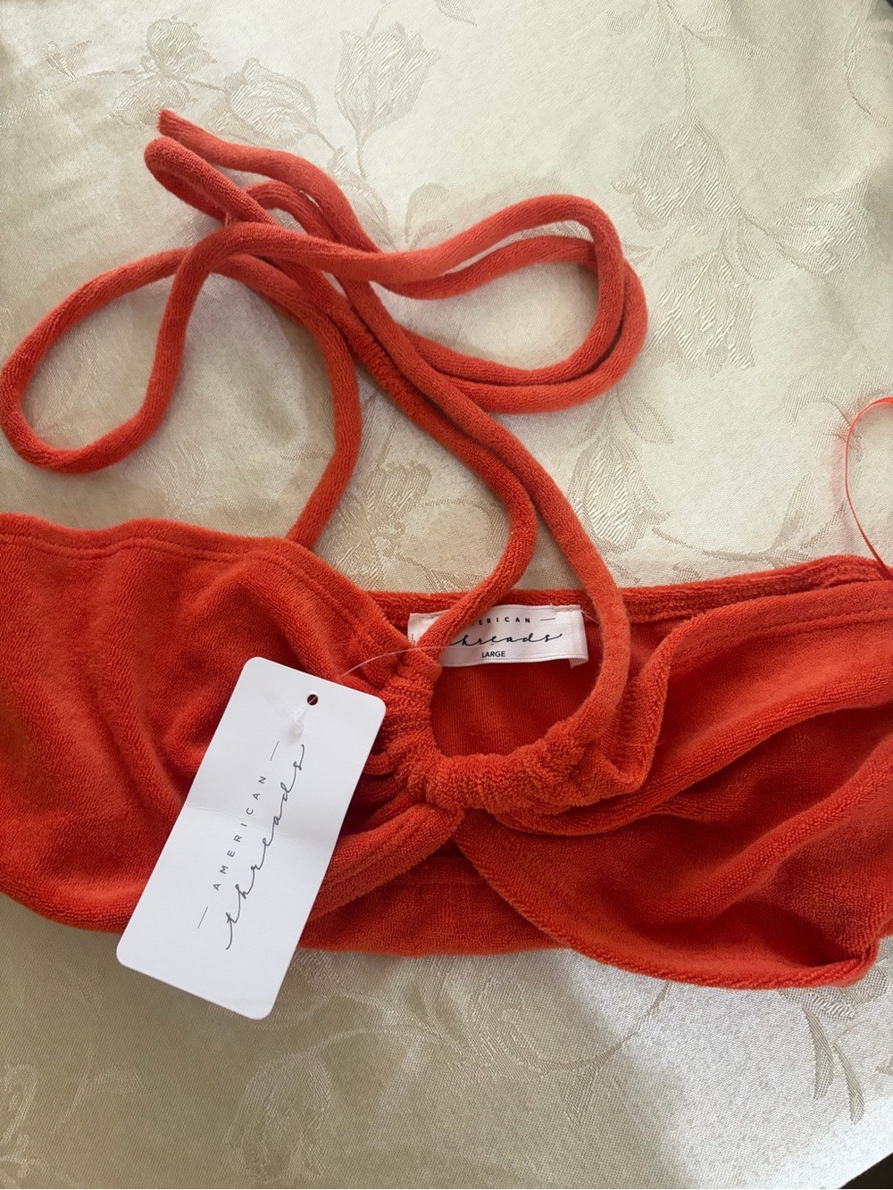 American Threads Terracotta Orange Halter Bandeau